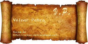 Velner Petra névjegykártya